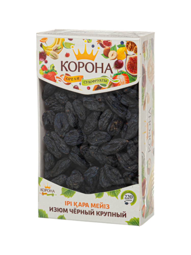 КОРОНА ИЗЮМ 220Г ЧЕРНЫЙ КРУПНЫЙ